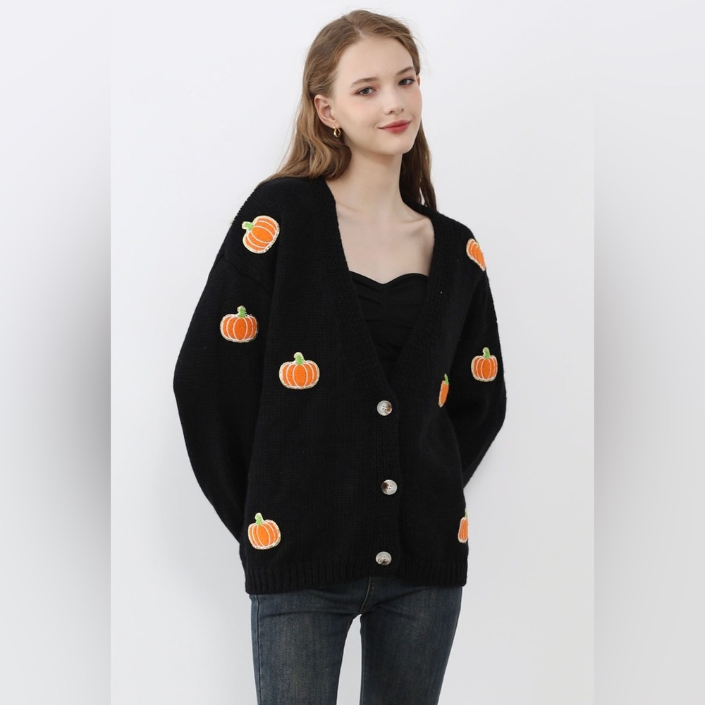 Chicwish Pumpkin Patch Button Front Knit Cardigan - image 3